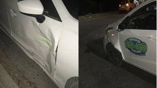 La madrugada de este sábado se registró un accidente vial en el ejido El Águila de Torreón donde se vieron involucrados un vehículo particular y un taxi, dos personas resultaron lesionadas en los hechos. (EL SIGLO DE TORREÓN)
