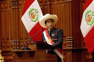El flamante presidente de Perú, Pedro Castillo, anunció este miércoles en su discurso de investidura que no gobernará desde el Palacio de Gobierno de Lima, edificio que cederá al nuevo Ministerio de las Culturas para que sea un museo sobre la historia nacional. (EFE) 
