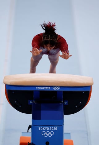 La gimnasta Alexa Moreno, que se ha convertido en sensación por su desempeño en los Juegos Olímpicos Tokio 2020, buscará hacer historia la madrugada del domingo (ESPECIAL) 