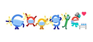 Google 'vistió' hoy a su 'doodle' con cubrebocas para recordar las medidas de prevención básicas contra el COVID-19 (ESPECIAL) 