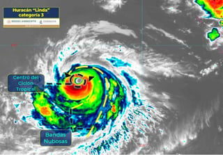 El huracán 'Linda' se intensificó a categoría 3 en la escala Saffir-Simpson en las últimas horas y su centro se localiza al sur-suroeste de las costas de Baja California Sur, en el Pacífico mexicano, informó este viernes el Servicio Meteorológico Nacional (SMN). (TWITTER)