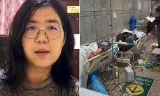 Zhang Zhan fue hospitalizada el 31 de julio y ahora pesa menos de 40 kilos (90 libras), según un mensaje enviado por la madre a un grupo en las redes sociales chinas. Las autoridades notificaron a la familia que ella estaba mal de salud y les dijeron que fueran a la prisión, dijo Peng Yonghe, un abogado que habló con la madre sobre la visita.
(ARCHIVO)