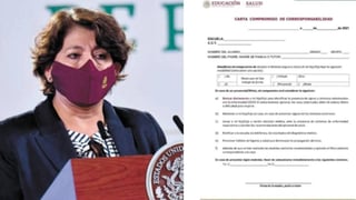 Delfina Gómez hizo referencia a una carta compromiso en la que los padres de familia autorizarían que los menores estudiantes pudieran estar dentro de las instalaciones escolares. (ESPECIAL)