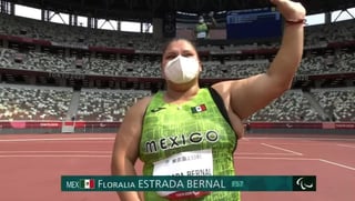Floralia Estrada Bernal, culminó en el cuarto sitio de la final de lanzamiento de disco, clasificación F57, durante el segundo día del para atletismo de Tokio 2020. (ESPECIAL)