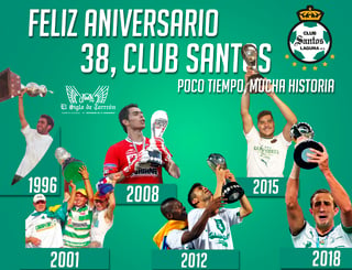 Santos Laguna celebra su 38 aniversario recordando los diversos éxitos que ha tenido a lo largo de su trayectoria. 