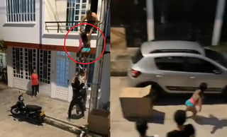 El video que muestra a la supuesta amante escapar desde un balcón y esconderse en una caja, supera las 10 millones de reproducciones en redes sociales (CAPTURA) 