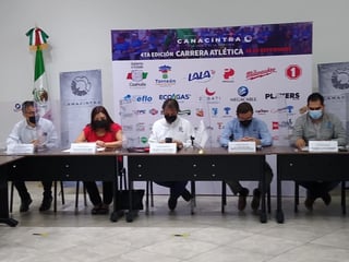 La mañana de este miércoles miércoles, se dieron a conocer los detalles de la cuarta edición de la Carrera Atlética CANACINTRA Torreón 5 y 10 K, una de las pruebas con mayor relevancia para el gremio empresarial en la ciudad. (HUMBERTO VÁZQUEZ)