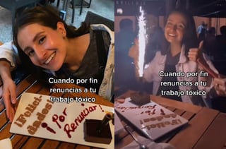 La joven se ha vuelto viral en redes por festejar el haber renunciado a su trabajo 'tóxico' (CAPTURA)  