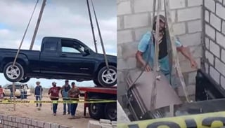 Al parecer la camioneta le había sido regalada al hombre por uno de sus hijos, motivo por el que la familia de éste decidió enterrarlo con el vehículo (CAPTURA) 