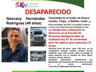 Cualquier información se proporcionar vía Messenger por Facebook de Fray Juan de Larios, o al correo electrónico comunicacion@frayjuandelarios.org

