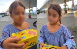 La menor fue descubierta vendiendo dulces cerca de una gasolinera en Ecuador (CAPTURA) 