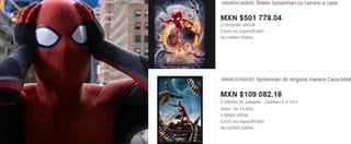 En sitios de venta en línea es posible ver boletos para el estreno de Spider-Man: No Way Home siendo revendidos por hasta 100 mil pesos o más (CAPTURA) 