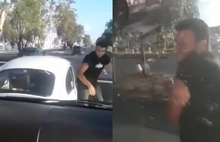 VIDEO: Captan a 'montachoques' atacando automóvil de conductor