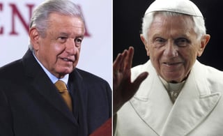 López Obrador lamentó a través de redes sociales la muerte del papa emérito Benedicto XVI, a los 95 años de edad. (ESPECIAL)