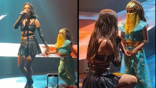 VIRAL: Danna Paola canta El Primer Día Sin Ti con una fan vestida como mini Sherezada