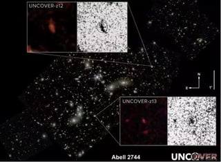 Una característica de estas lejanas y ancianas galaxias es su tamaño. (NASA)