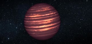 Concepción artística de una enana marrón, con la atmósfera turbia de un planeta y la luz residual de una “casi estrella”(NASA)