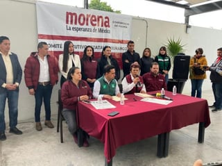 Dirigentes estatales de Morena y PVEM ofrecieron los detalles de la coalición parcial que se registró ante el IEPC Durango. (EL SIGLO DE TORREÓN)