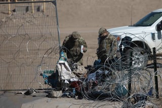 Soldados en la frontera de Ciudad Juárez. 