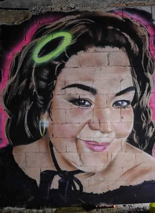 Homenaje. La imagen de la Reina de la cumbia se inmortalizó en un mural en una de las calles de Rincón de la Merced.