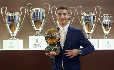 Cristiano se alzó con el premio tras haber ganado la Liga de Campeones con su club y la Eurocopa con Portugal. 