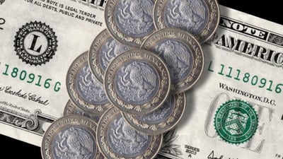 El dato implica una apreciación semanal del peso de apenas 10 centavos frente al tipo de cambio de 19.87 unidades del viernes anterior, según el dato reportado por el Banco de México.
(ARCHIVO)