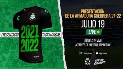 Santos Laguna junto a la marca deportiva Charly, presentarán el próximo lunes 19 de julio, la nueva Armadura Guerrera con la que afrontarán la Temporada 2021-22 de la Liga MX. (CORTESÍA)