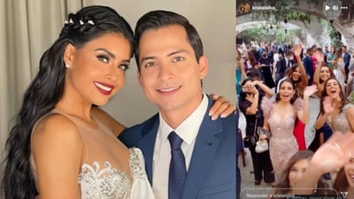 Pese a la contingencia sanitaria por la pandemia de COVID-19, y que el número de contagios sigue en aumento en México, la conductora de “Venga la Alegría”, Kristal Silva se casó este fin de semana. (ESPECIAL) 