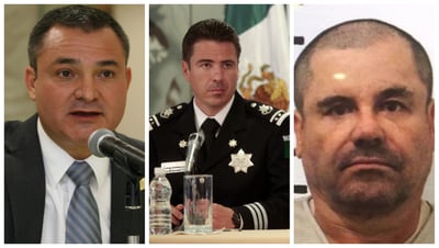 García Luna, Cárdenas Palomino y Guzmán Loera están recluidos en prisiones de alta seguridad en Estados Unidos y México sujetos a diversos procesos penales. (ESPECIAL)