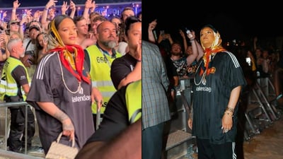 Imagen Captan a Rihanna disfrutando de concierto de A\$AP Rocky tras el nacimiento de su primer hijo