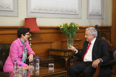 Este miércoles, el presidente López Obrador se reunió con Jane Fraser en Palacio Nacional. (CORTESÍA)