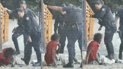 Imagen Captan momento en que policías de Guadalajara pisan y golpean a hombre en situación de calle