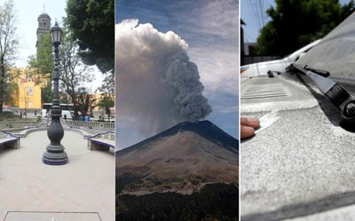 En 19 municipios de Puebla, sigue presentándose la caída de ceniza del volcán Popocatépetl. (AGENCIAS)