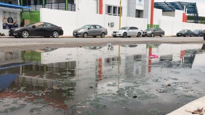 Los brotes de aguas negras son constantes en el bulevar De Los Grandes Pintores. (FERNANDO COMPEÁN / EL SIGLO DE TORREÓN)