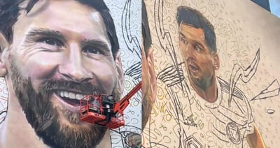 Imagen Mural de 20 metros con la sonrisa de Lionel Messi adorna a Miami