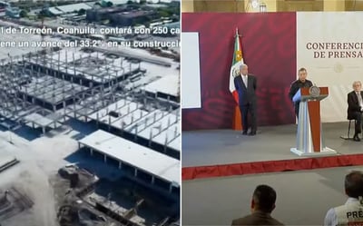De acuerdo con un video mostrado en la mañanera del presidente López Obrador, el nuevo hospital del ISSSTE de Torreón lleva un avance del 33.2%.