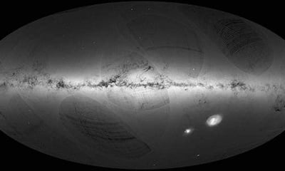 Esta imagen muestra el mapa tridimensional más detallado de la Vía Láctea, elaborado por Gaia. (EFE)