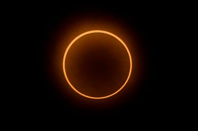 Fotografía del eclipse solar anular hoy, desde la provincia de Cocle (Panamá). (EFE)
