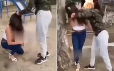 En un video, que circula en redes sociales, se ve a tres menores rodeando a una compañera de secundaria, quien está tirada en el suelo siendo golpeada y pateada en pleno parque de Puebla.