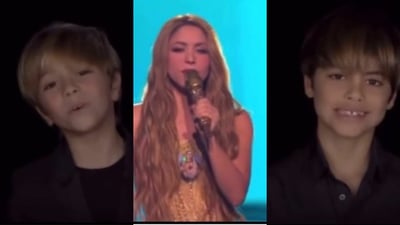 Shakira interpretó el tema Acróstico en el Latin Grammy 2023 juntos a sus hijos Milan y Sasha. Especial. 