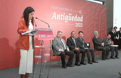 En la entrega del Premio Nacional de Antigüedad 2023, la secretaria de Gobernación, Luisa María Alcalde, apuntó que todavía quedan tareas por delante.