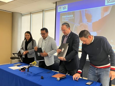 Firmaron un convenio de colaboración para el desarrollo profesional de los colaboradores, entre el CCE y el Tecnológico de Monterrey director del Tec de Monterrey, Campus Laguna. (EL SIGLO DE TORREÓN)