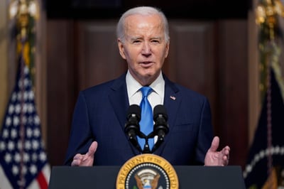 Biden, en una inusual declaración sobre el intento de destitución, cuestionó las prioridades de los republicanos de la Cámara de Representantes. (AP)