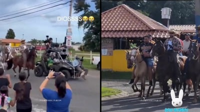 Imagen Bad Bunny desata locura en Puerto Rico tras pasearse por las calles paseando a caballo