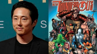 El 2024 arranca con malas noticias para Marvel, pues se ha revelado que el actor Steven Yeun abandona la cinta Thunderbolts, en donde daría vida a Sentry. La película se centra en el cómic del equipo de antihéroes del mismo nombre.  (FOTO: AP Y MARVEL)