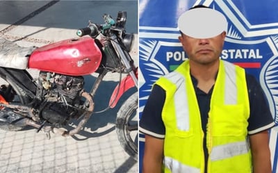 Sujeto detenido en Gómez Palacio por conducir una motocicleta con el número de serie alterado.