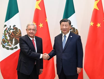 Los presidentes López Obrador y Xi Jinping. (ESPECIAL) 