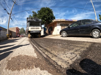 Obras de pavimentación en Lerdo. (DIANA GONZÁLEZ)