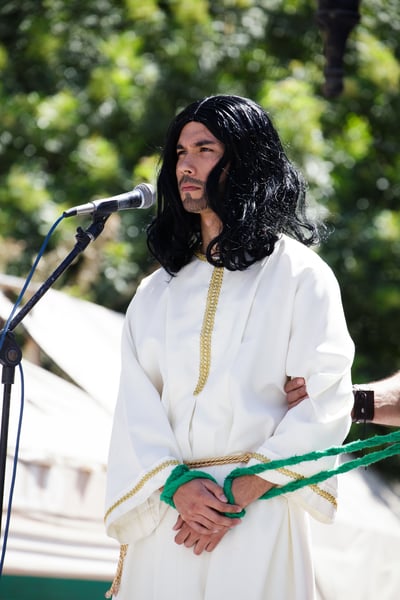 Ángel David Serna, de 22 años, interpretó a Jesús.