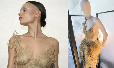 Diseñador venezolano Alejandro Merino crea vestido sostenible con raíces de trigo y césped